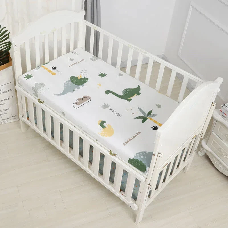 

Portable Boys Girls Mattress Cover Pure Cotton Baby Crib Fitted Sheets Spring Summer Baby's Cot Elastic Band Fitted Sheets