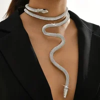 Fashionable Exaggerated Adjustable Realistic Snake Skin Net Chain Necklace Flexible Neckpiece Design - Image 4