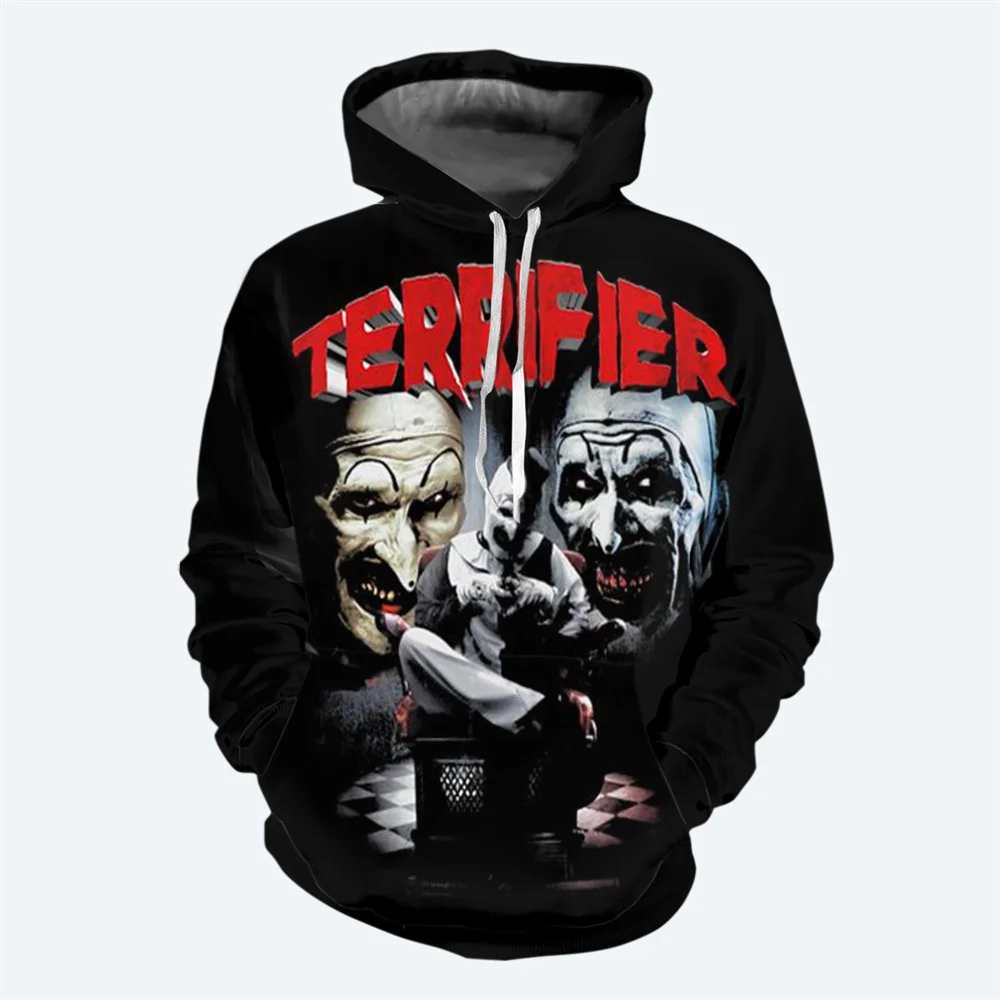 thumbnail image 1 of Sudadera con capucha para hombre de otoño e invierno con estampado 3D de película de terror, suéter con patrón de terror, moda urbana, hip-hop, sudaderas casuales para hombre, 1 of 5