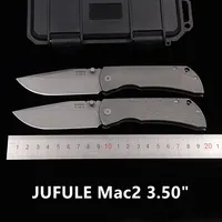 JUFULE Made Mac2 3.5“ 60+ HRC VG10 Blade Titanium Handle Ceramic Bearing Pocket EDC Tool Camping Hunting Outdoor Folding Knife 1