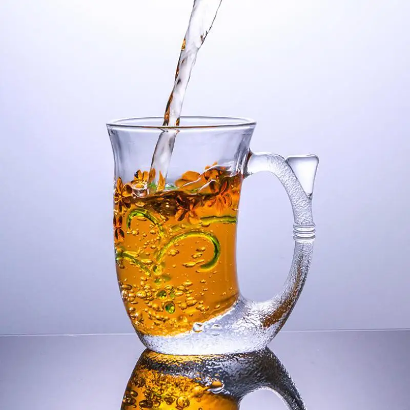 

Colored Floral Glass Mug Milk Coffee Cup High Quality Heat-resistant Glass Creative Mug Beer Cups Household Drinking Utensils