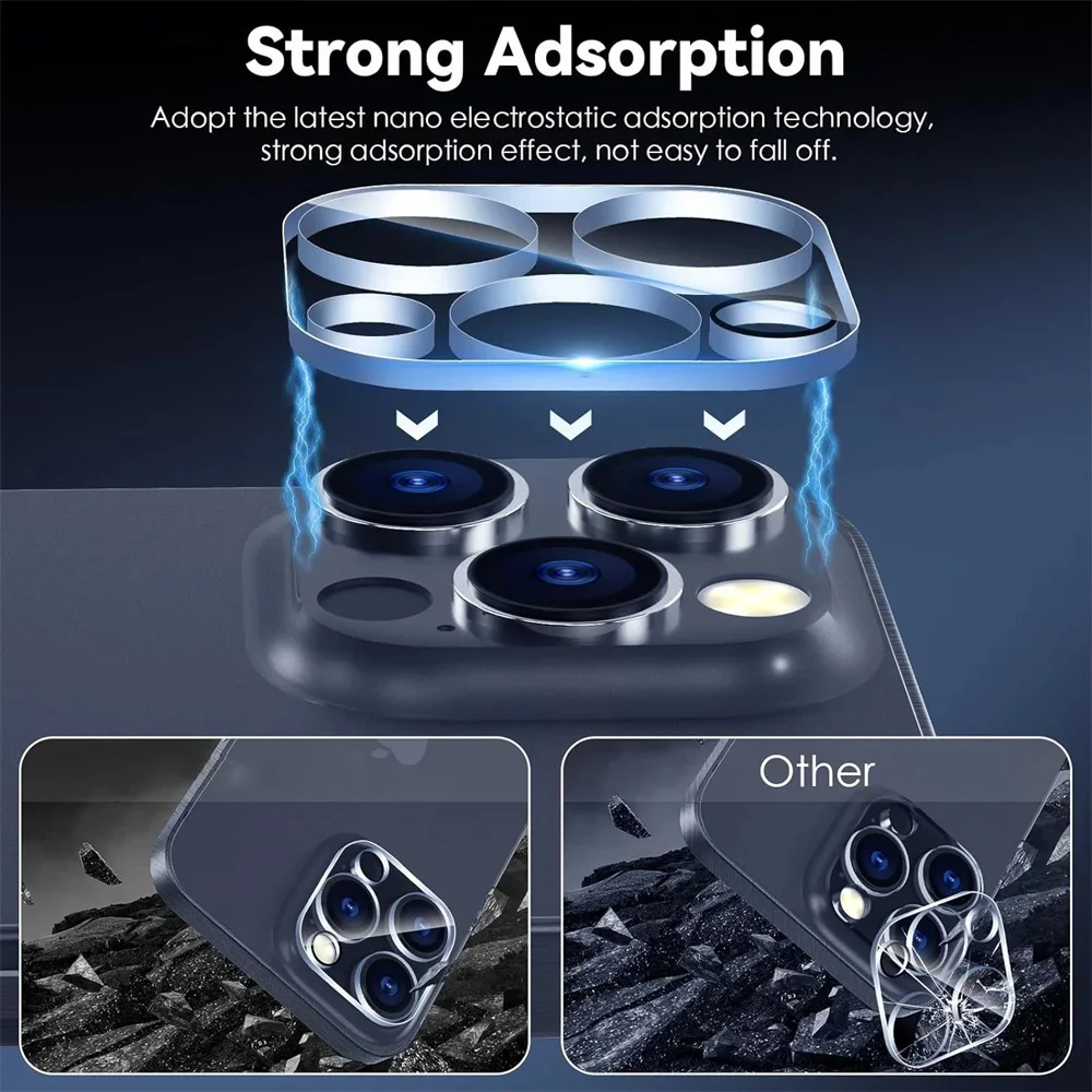 Camera Lens Protector For iPhone 17 16 15 14 Pro Max Camera Protection Film For Apple iPhone 15 14 Plus lente Glass iP 13 12 Mini 11 Pro Pelicula Camera iPhone14 Pro lens cover iPhone15 Pro accesorios 3