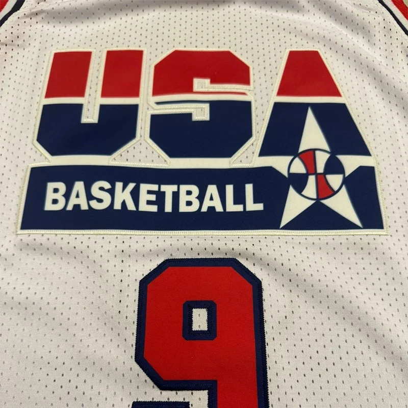 Basketball jerseys 1992 USA 9 23 SPACE JAM jersey Sewing Embroidery Outdoor sportswear high quality Blue White THROWBACKS