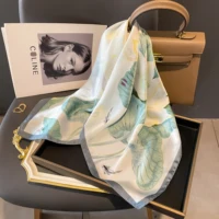 2024 70*70cm Kerchief Popular Print Headcloth Luxury Design Silk Scarves Fashion Sunscreen Muffler Square Shawl Bandanna Foulard 6