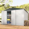 10'x10' Shed, Large Metal Storage Sheds & Outdoor Clearance, Steel Backyard Shed with Lockable Doors, Utility and Tool Storage 2