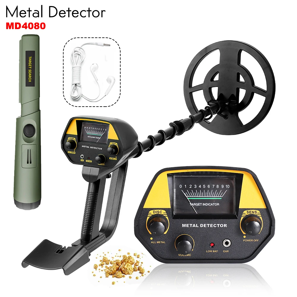 

MD4080 Underground Metal Detector Waterproof High Sensitive Gold Adjustable Tracker Detector De Metales Pinpointing Circuit Wire