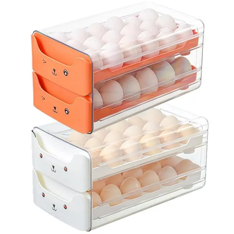 

Kitchen Egg Storage Container For Refrigerator Portable Egg Holder Case Creative Rolling Drawer Egg Organizer Rack Egg Dispenser