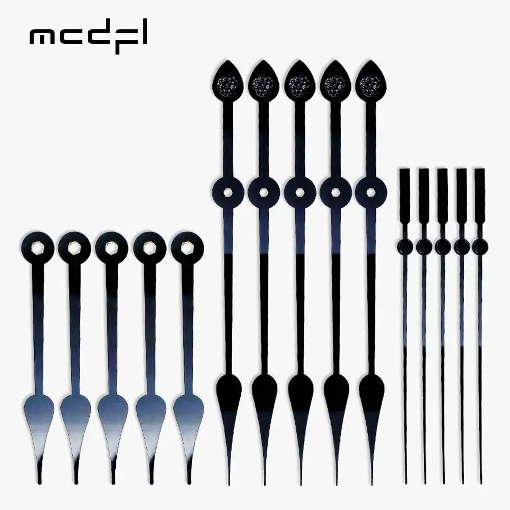 MCDFL siyah saat elleri duvar mekanizması için makine seti iğne bahar tahrikli ve motorlu ceviz diyak saatçi aksesuarları