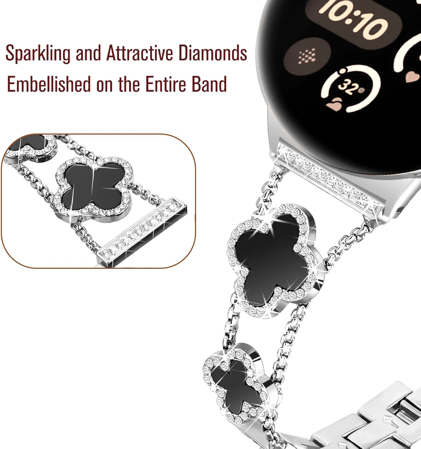 Sparkling Diamond Chain Link Wristband Bracelet