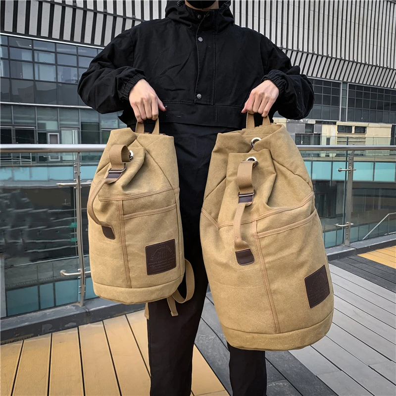 30L 60L Canvas Travel Backpack Men Gym Training Rucksack Large Capacity Men's Student School Fitness Sports Shoulder Bag X556A