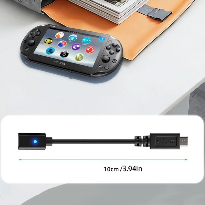 PS Vita 2000 컨트롤러용 USB C 케이블 충전 어댑터 타입 C LED 변환 코드 플레이스테이션 게임 콘솔 전원선