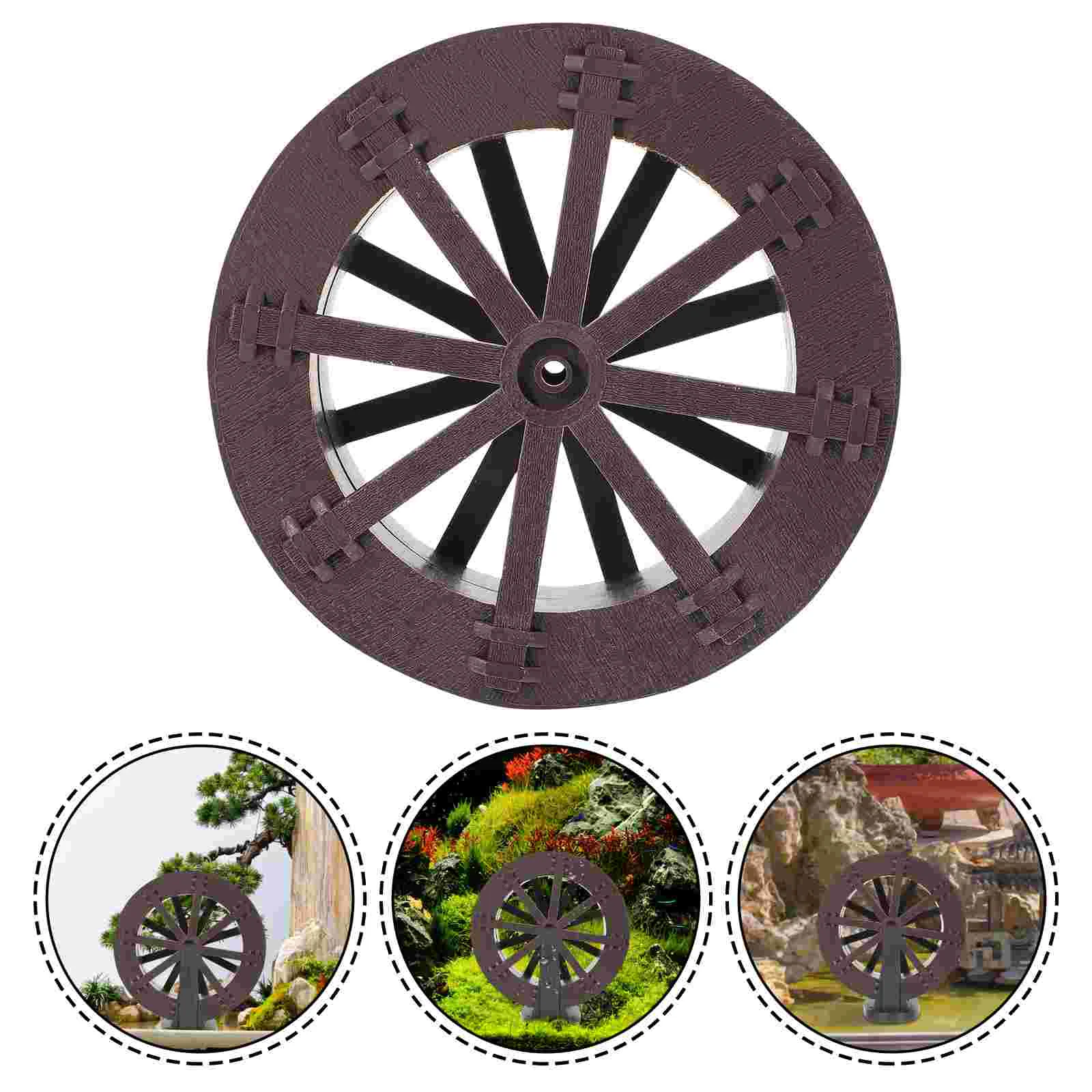 

DIY Waterfall Fountain Water Wheel With Axle Scene Layout Decor Artificial Bonsai Small Water Fengshui Wealth Transfer Wheel