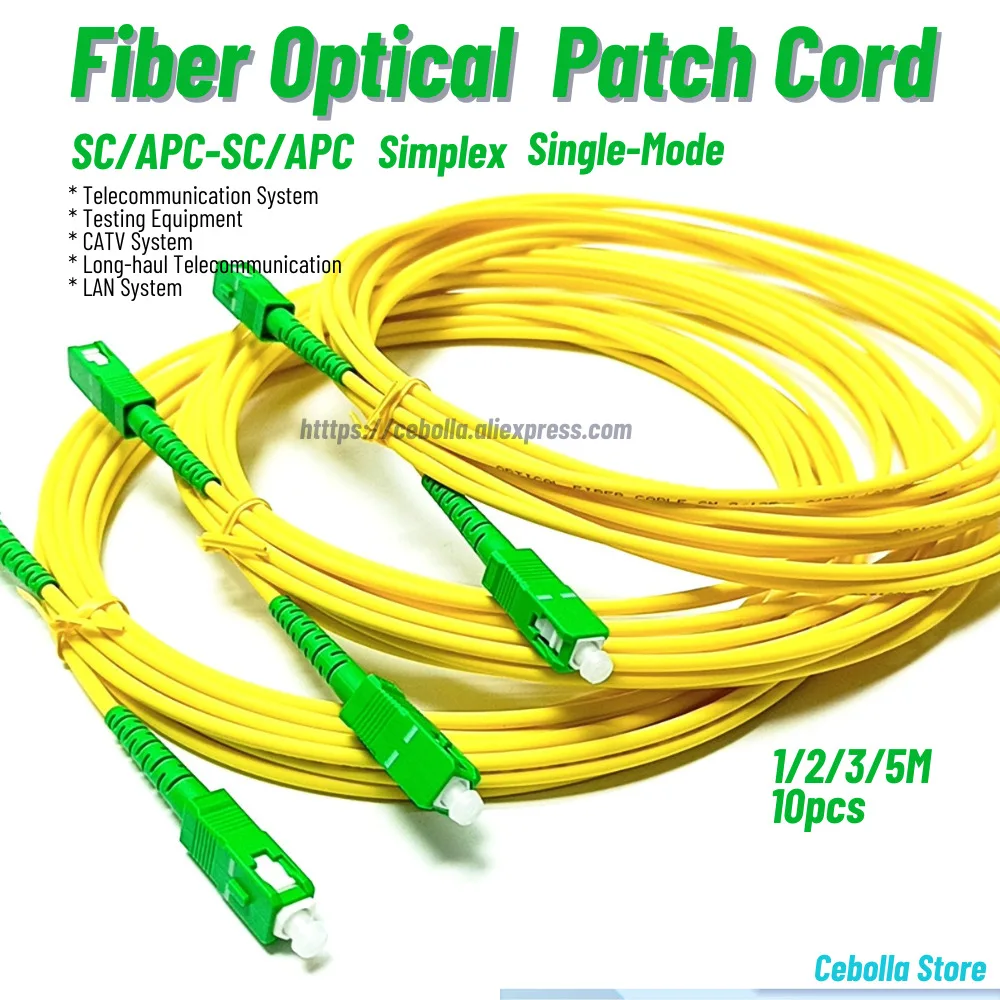 5/10 Uds SC /APC-SC/APC Cable de conexión óptica monomodo 9/125 G652D ...
