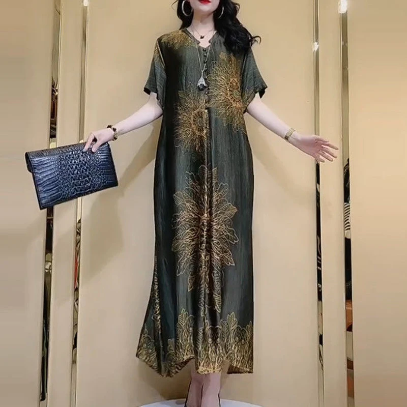 Vestido Midi Mujer Verano Vestido Largo Verano Mujer Manga Corta