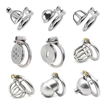 Small Penis Lock Cock Cage Male Chastity Urethral Catheter Penis Ring Chastity Device BDSM Sex Toys Bondage CB6000 Drop Shipping 1