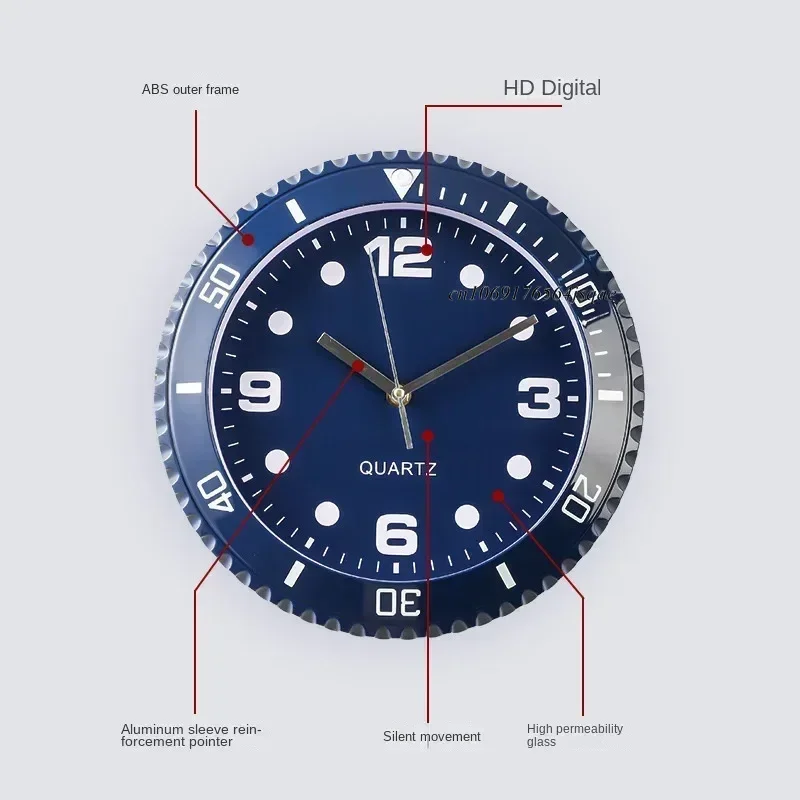 Role Wall Clock Modern Design Silent Quartz Needle Luxury Wall Clocks Silent Sweep Second Home Creative Water Ghost Wall Clock - 3