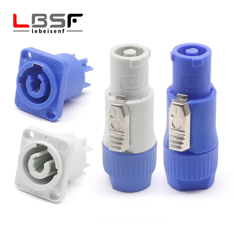 Conjunto Powercon Conector do Cabo Mais Chassis Soquete do Conector com Trava para Furadeira Elétrica Tela Levou Energia de Iluminação de Palco 10 Pcs 10