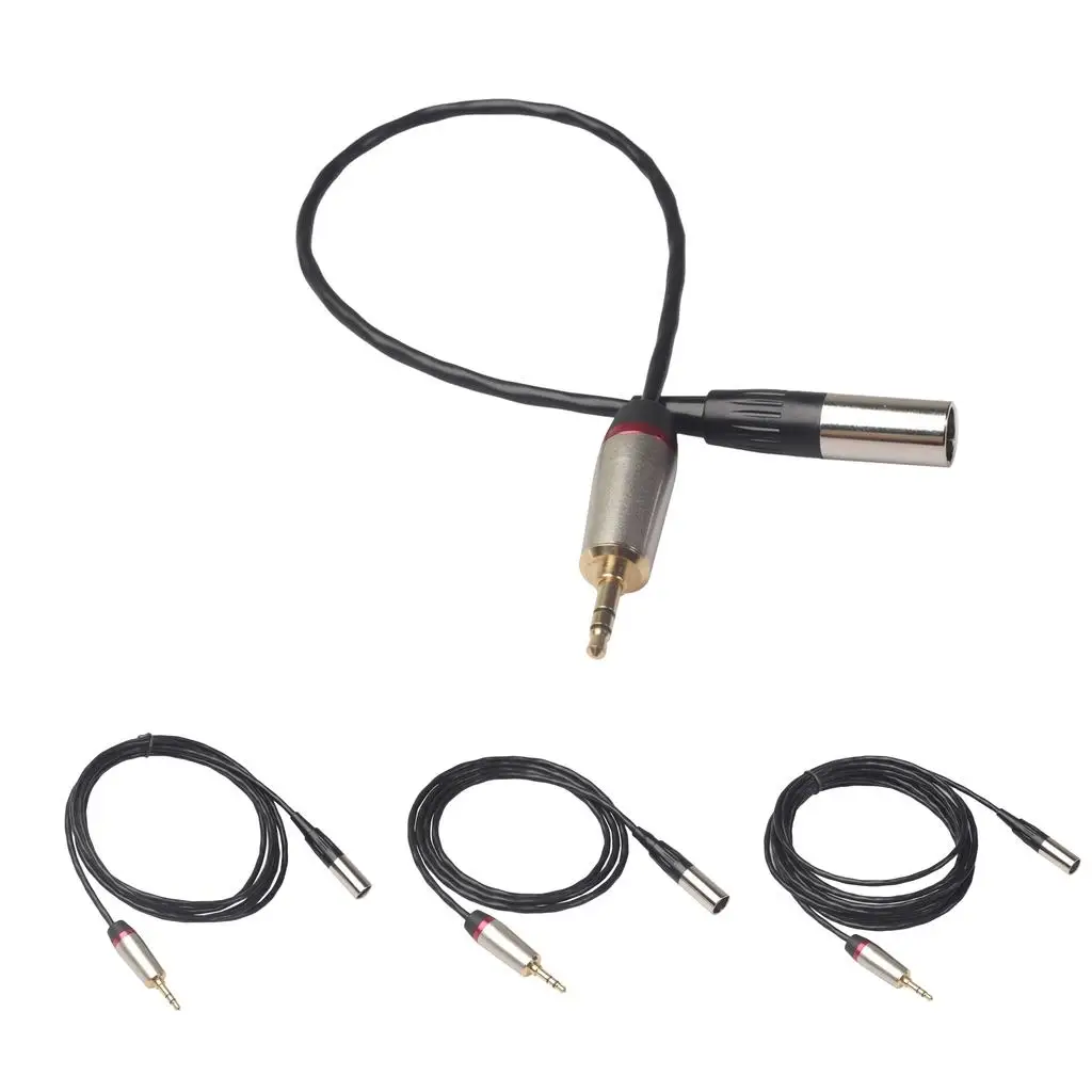 3.5mm to XLR 남성-남성 오디오 커넥터 와이어 라인 내구성이 뛰어난 구리 스테레오 오디오 센스 와이어 SLR 카메라용 XLR