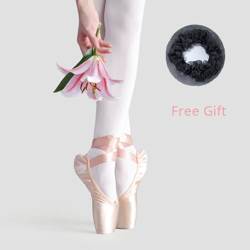 Ballet Shoes Women Child and Adult Pointe Professional with Ribbons Satin Canvas
