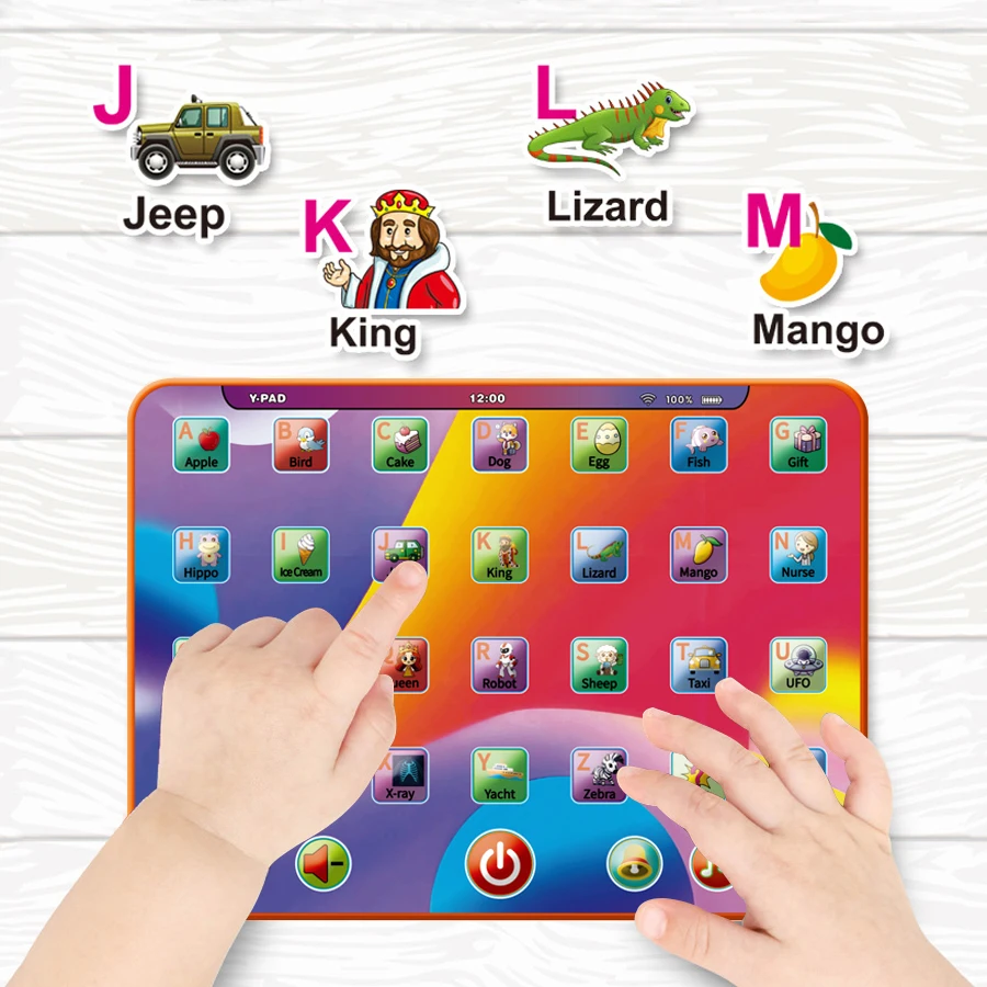 Alphabet Tablet To Learn Letters, Abc, Numbers, Colors, Music & Words, Interactive Toddler Learning & Education Toys For Kids_voghion.com