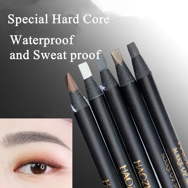 Hard Microblading Eyebrow Pen Natural Wild Brows Eye Brow Definer Enhancers Pencil Waterproof Long Lasting 2