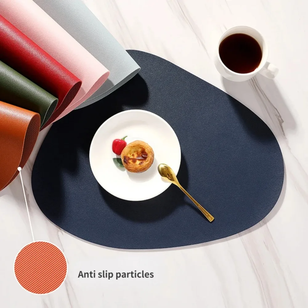 Elegant Water Droplet Vegan Leather Placemat - Heat-Resistant, Non-Slip, Eco-Friendly Dual-Sided Design for Dining, Gifts & Outdoor Enjoyment