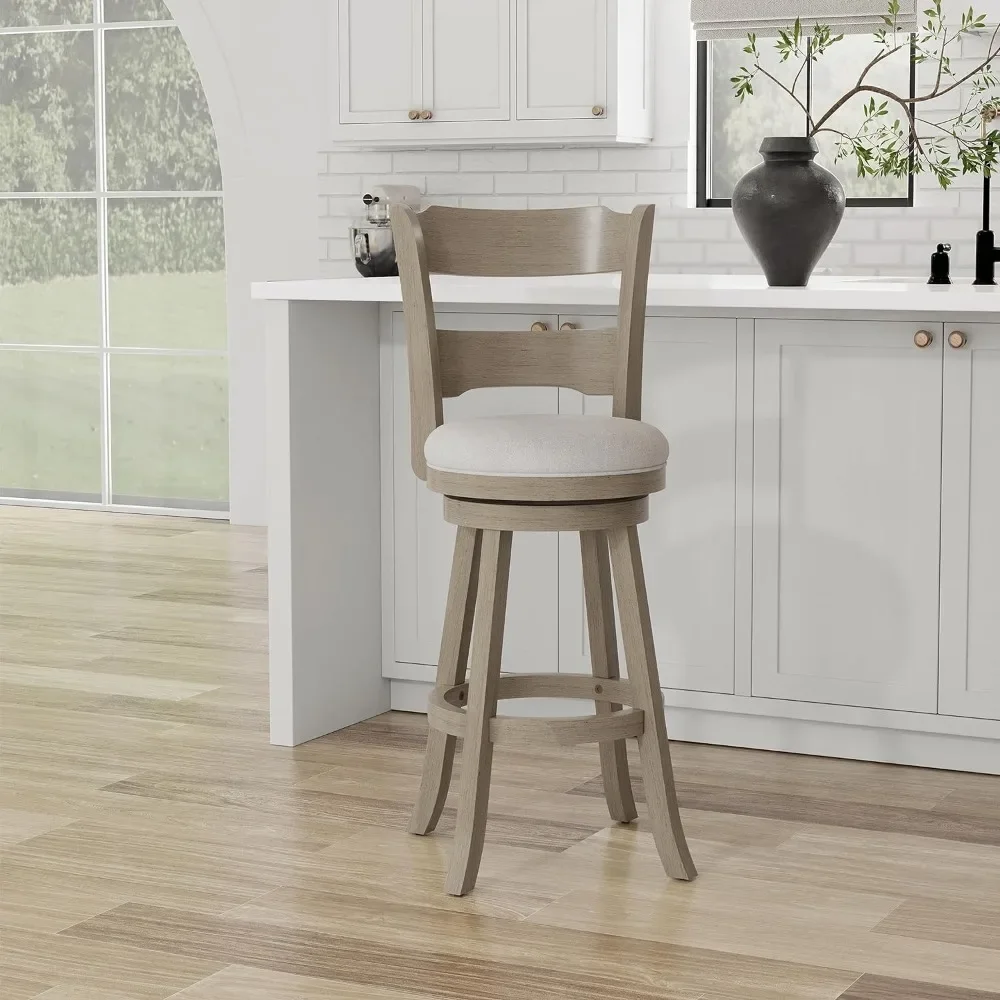 

Arborwood Wood Bar Height Swivel Stool Barstool Aged Greige Chair Chairs Furniture Stools