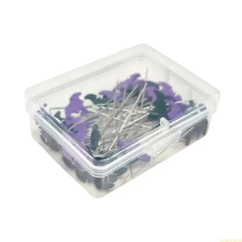 50/100pcs 자수 패치 워크 핀 액세서리 할로윈 박쥐 봉제 바늘 DIY