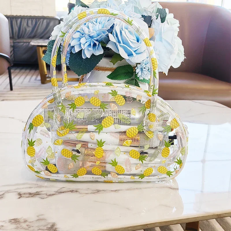 Makeup Bag Clear Portable Makeup Bags Transparent Waterproof Makeup Storage Pouch Large Capacity Travel Cosmetic Organizer