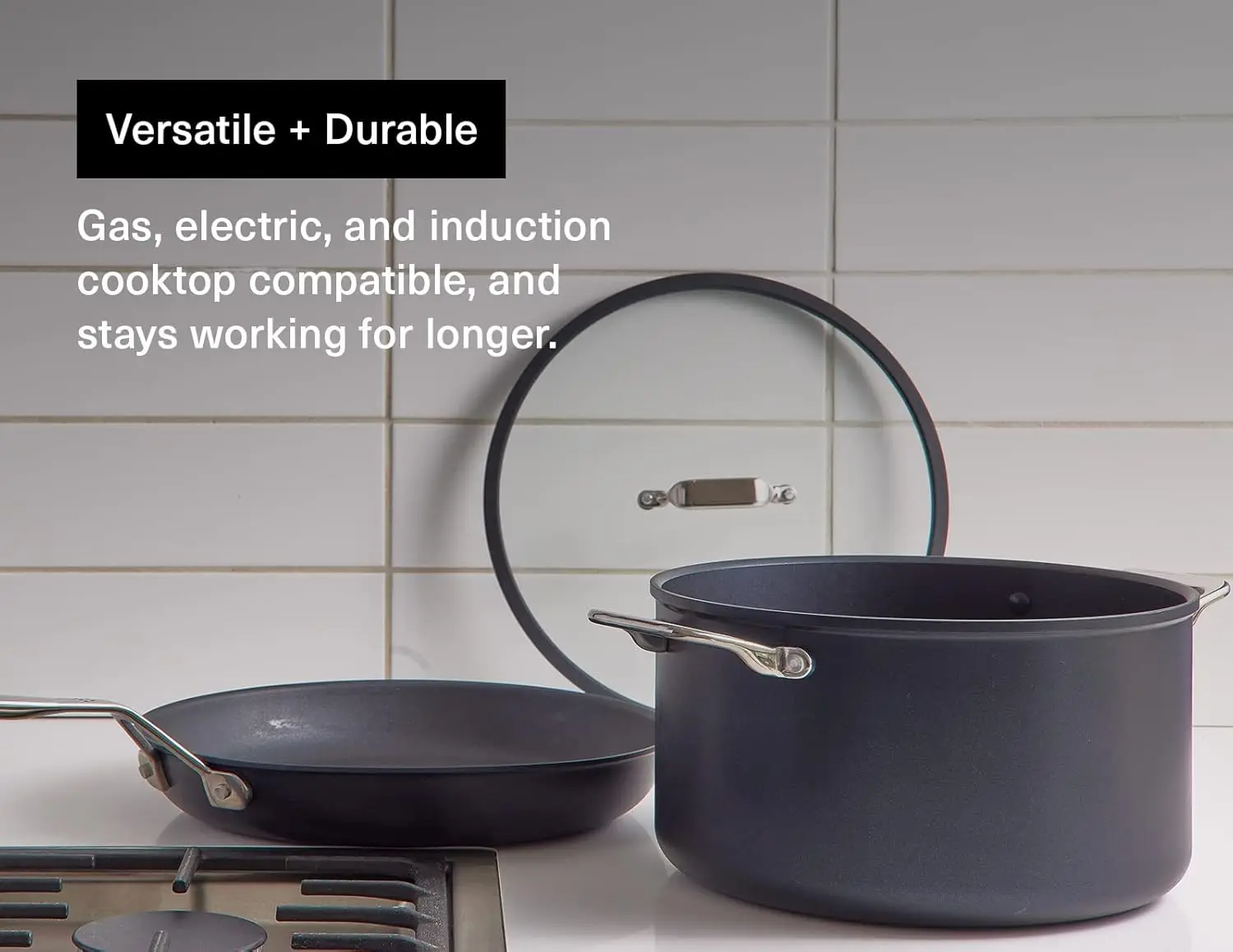 Lid-8 QT Stew & Soup Pot-Stay Cool Handles, Induction Ready, Non-toxic Coating for Large Family Cooking, Simmering Soups