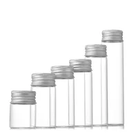 15X 10-100ml Glass Storage Bottle Mason Jars Glass Bottle Vial Glass Jars Black/Silver/Gold Aluminum Cap Wedding Glass Bottles 1