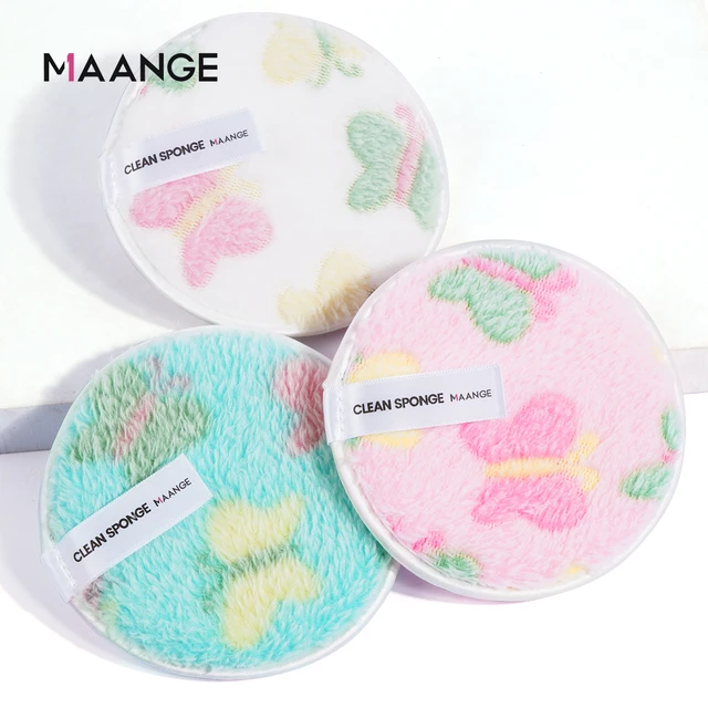 3-5Pcs Washable Microfiber Remover Face Cleansing Towel Reusable Cleansing  Makeup Sponge Double Layer Cleaning Puff Wipe Tools