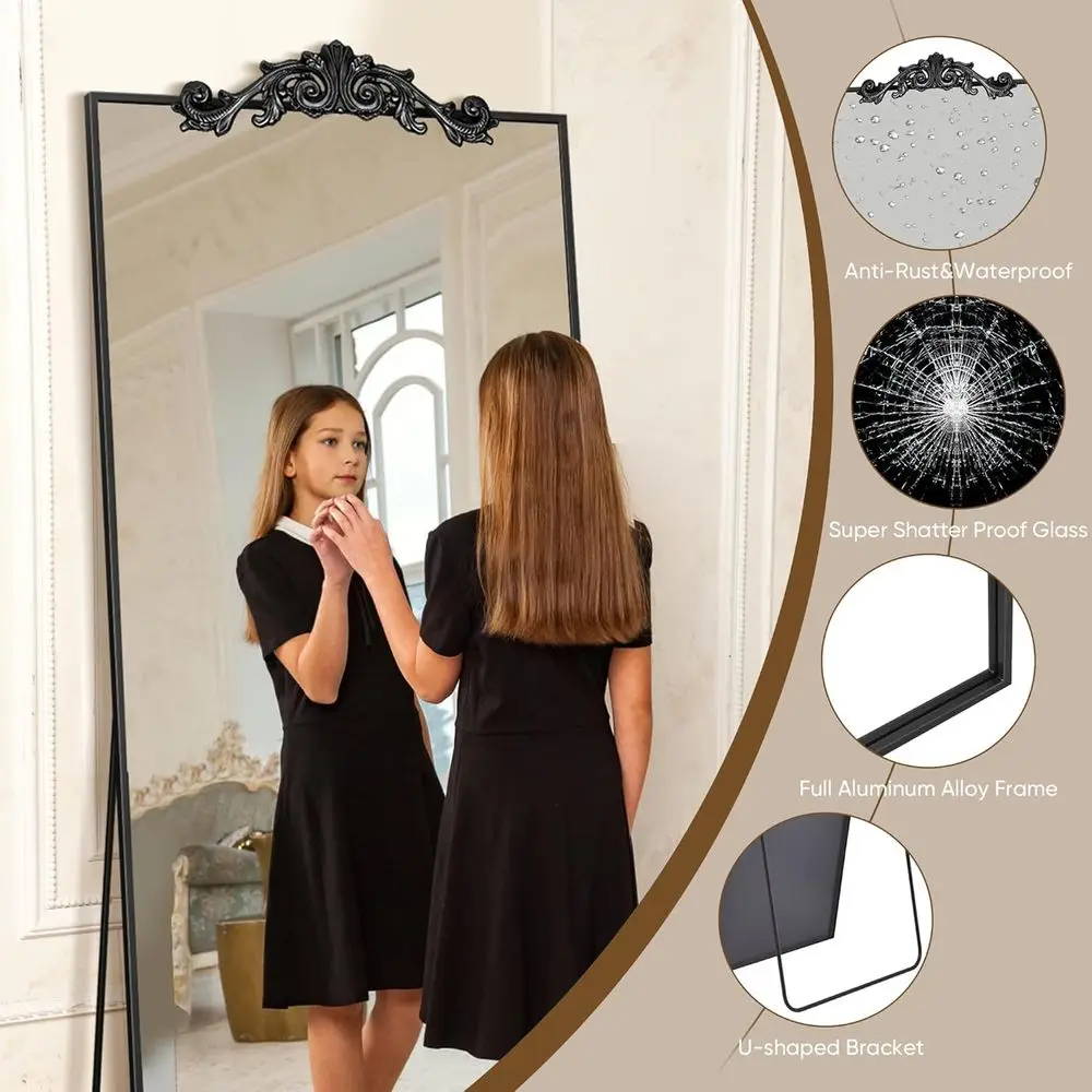 65 x 22 Black Full-Length Mirror 5