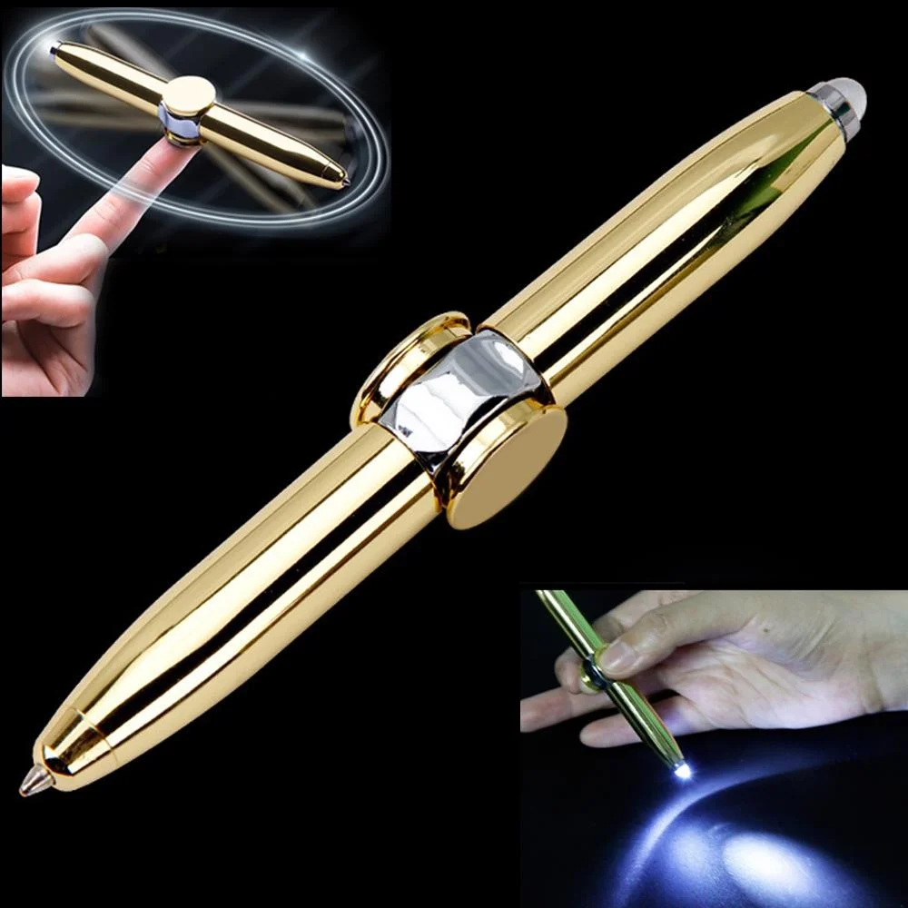 STONEGO Relieve Stress Spinner Pen Gyroscope Decompression Light Ball Pen Shape Finger Gyro Writing Multifunction Pen