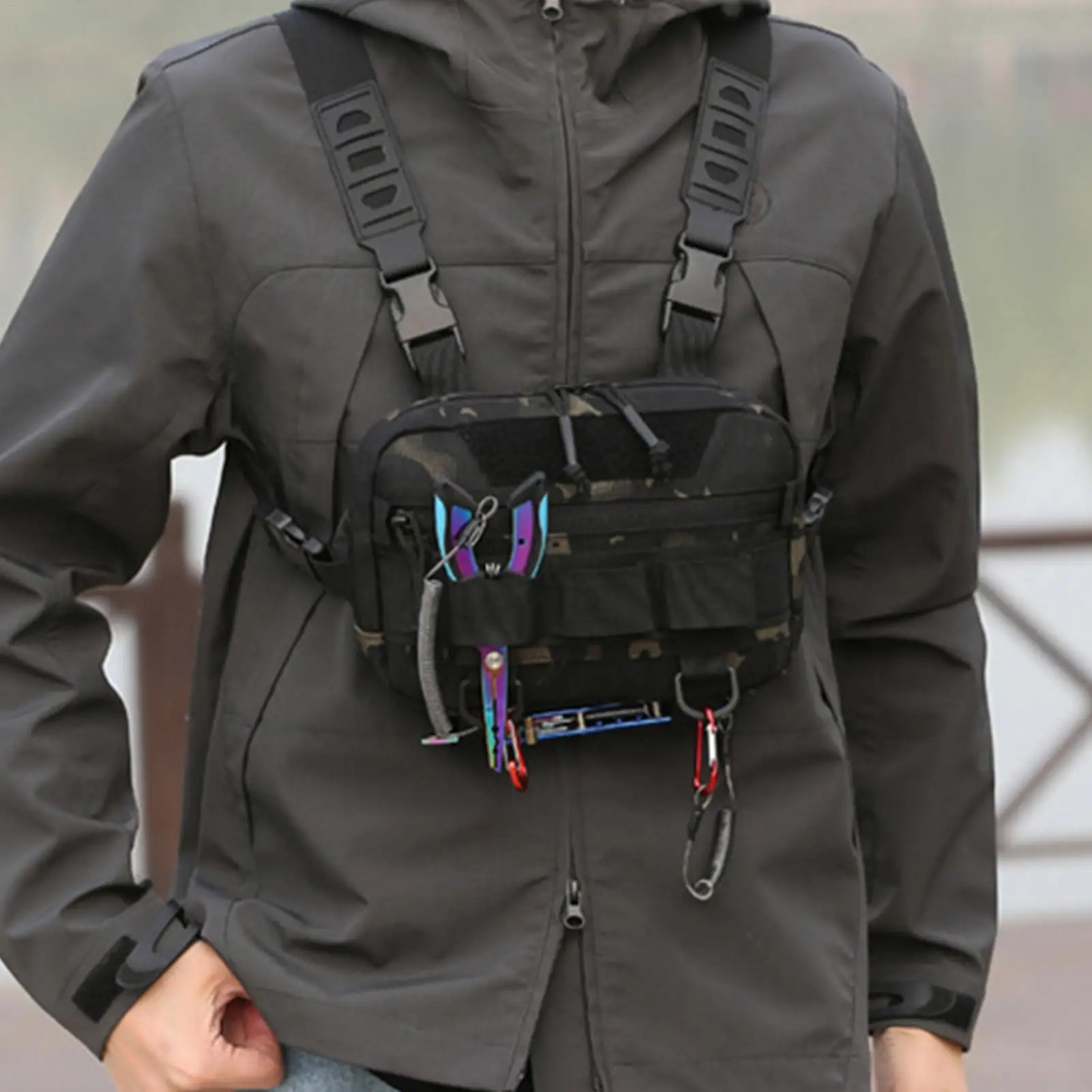 Fishing Chest Bag 20L Oxford Cloth Front Rig Pouch Tacticals Bags Fishing Tool Storage Vest Backpack For Hunting Camping Pack