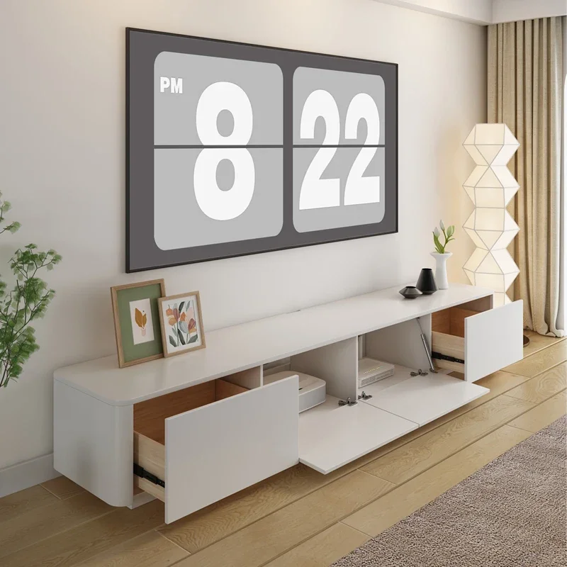 

White TV Consoles Cabinet Wood Fashion Floor Modern Style Shelves TV Stand Living Room Moveis Para Casa Room Furniture MQ50DS