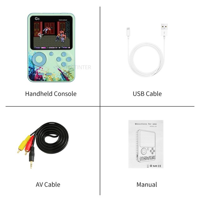 Game Console Handheld Game Consoles Built-in 500 Retro Classic Games AV Out Video Game Player Support 2 Player Gamepad