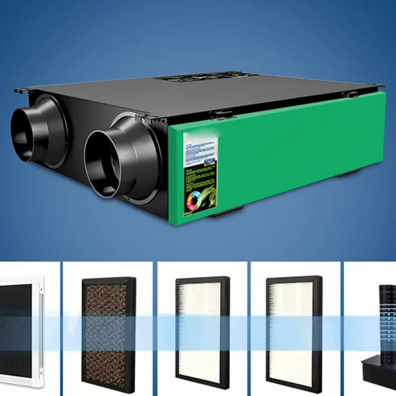 Sb069c1ee69ea430d965c2595afc5a4faS Full Heat Exchange Fresh Air System Household Commercial Ceiling Whole House Ventilator Silent Central Fresh Air Fan Mallzona