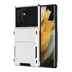 Premium Flip Wallet Phone Case with Card Holder - Elegant and Functional Design - Galaxy S22 (White)