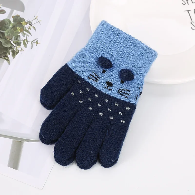 3-7 Years Cat Baby Mittens Knitted Children boys girls winter gloves baby mittens cat gloves Winter Cute Cartoon Animal Kids Gloves Warm Gloves Kids Winter