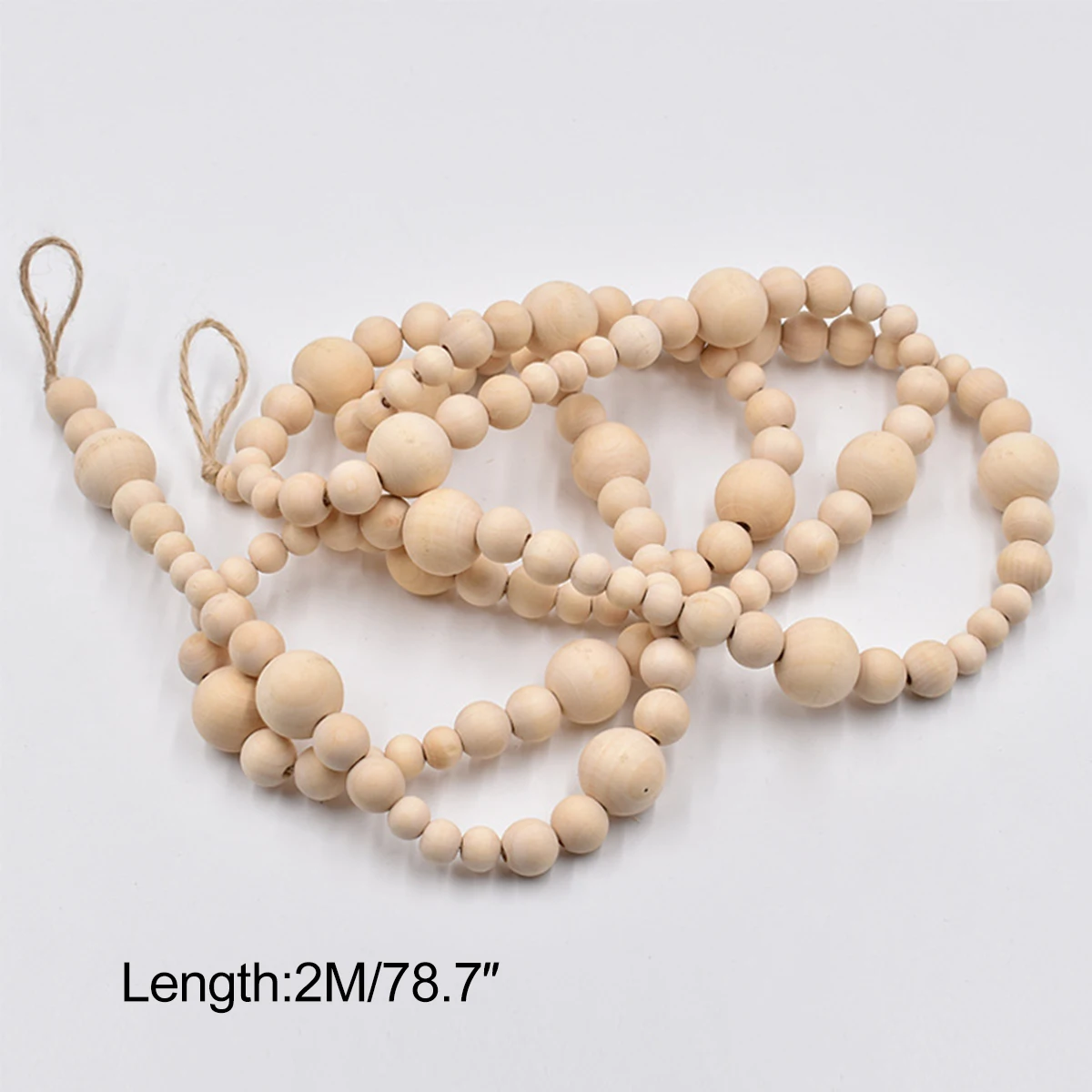 Rustic Style Original Wooden Color Wooden Beads Creative Twine Beading Children's Home Decoration Craft Pendant