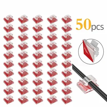 10/20/50PCS CABLE Organizer คลิปการจัดการสายเคเบิล Wire Manager ผู้ถือสายไฟ USB ชาร์จข้อมูลสาย Bobbin Winder ติดผนัง 1