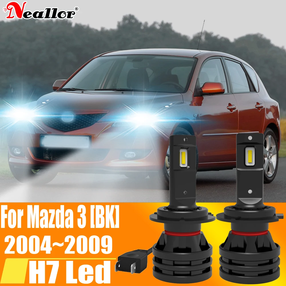 

2 шт., Автомобильные светодиодные лампы H7 Canbus H18 6000K 12 В 55 Вт для Mazda 3 BK 2004 ~ 2009