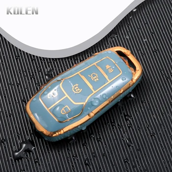 TPU Car Remote Key Case Cover Fob per Ford Fusion Mondeo Mustang F-150 Explorer Edge 5 pulsanti Protector Shell Bag accessori - TPU Car Remote Key Case Cover Fob per Ford Fusion Mondeo Mustang F 150 Explorer