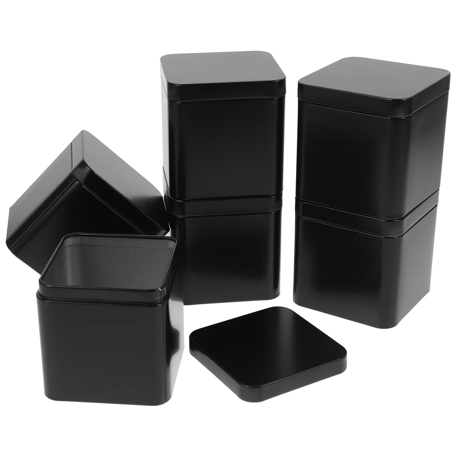 

6pcs Metal Tins with Lid Tinplate Tea Storage Containers Tin Can Box for Tea Candles Candies Gifts Balms Treasures Sugar