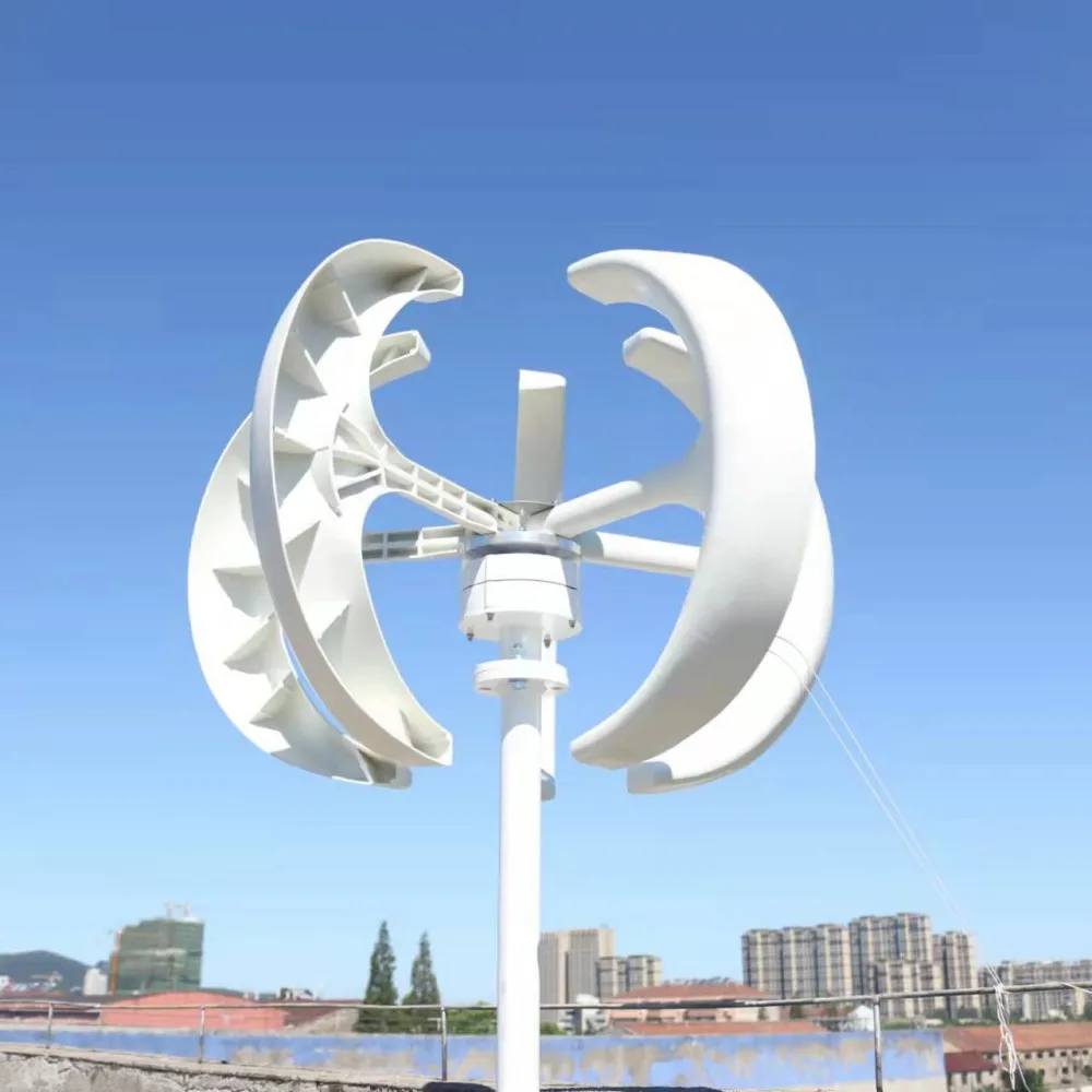 Home 3000W Small Vertical Axis Wind Turbine Generator 3KW 12V 24V 48V with MPPT Low Noise Windmill for Farm