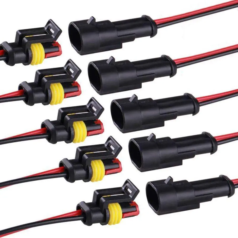 Wire Connector 2 Pin Waterproof Male and Female 20AWG 5 Pairs for Car Truck Boat