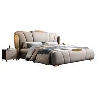 Sommeil Unique lit nordique cadre rembourré tables de nuit lit Queen Size tête de lit Muebles Para dortoir chambre ensemble meubles 6