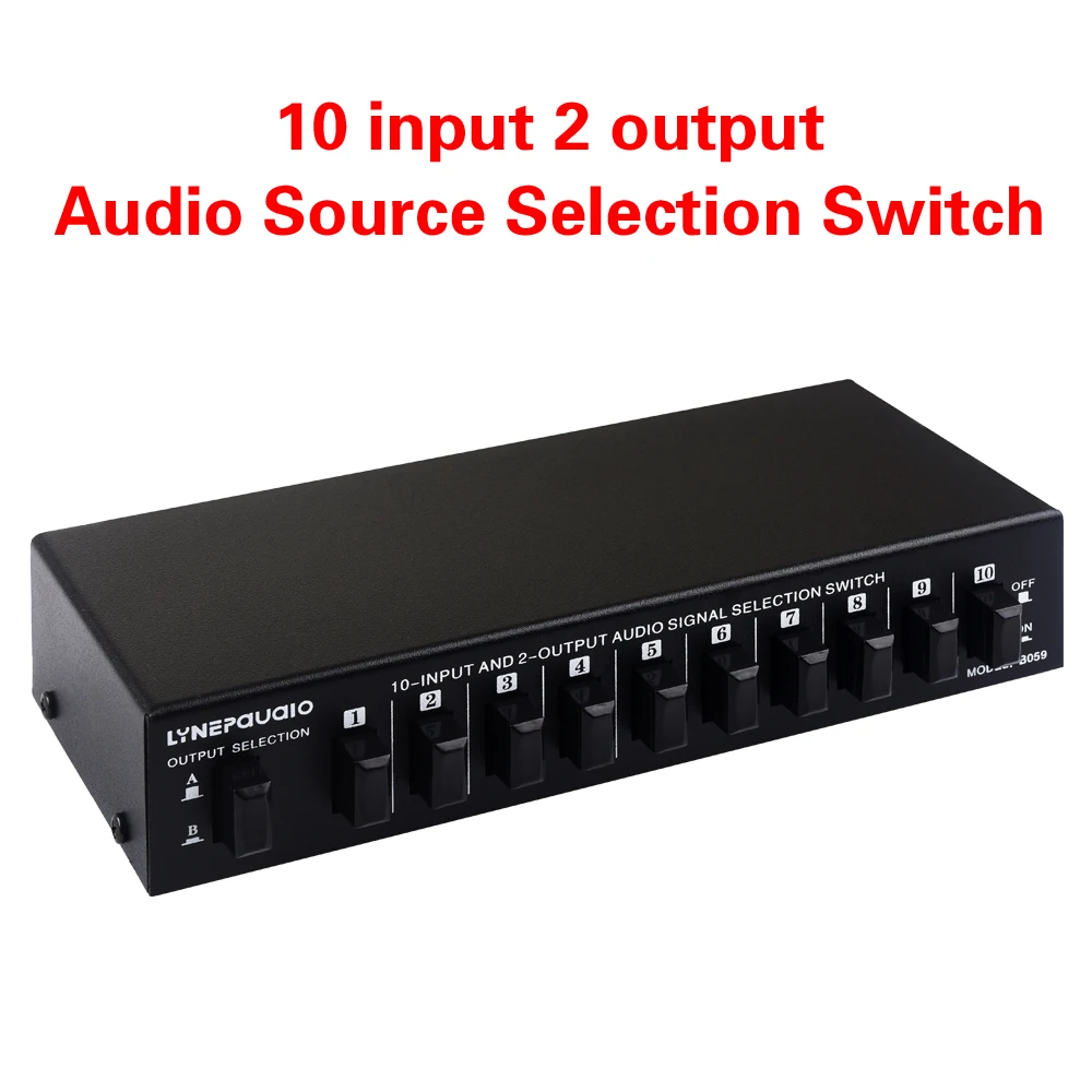 2024 Nuovo Switcher Di Selezione Del Segnale Audio 10-In 2 O 2-In 10-Out \ Switcher Audio \ Switcher Per Altoparlanti \ Interfaccia Rca Con Interrutto