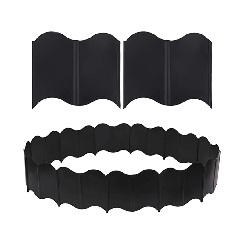 

Garden Lawn Edging - 20 Pack Landscape Border Flexible Interlocking Edging Plastic Palisade Fence DIY Decorative